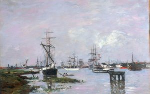 アントワープ、港 作： Eugene Louis Boudin