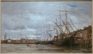 帆船のある港 作： Eugene Louis Boudin