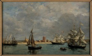 カマレットの港 作： Eugene Louis Boudin