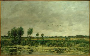オンフルールの湿原 作： Eugene Louis Boudin