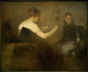 ウールを巻くとき 作： Eugène Carrière