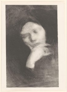 瞑想する女性の顔 作： Eugène Carrière