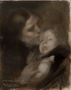 「母と子」、c1890 作： Eugène Carrière