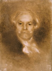 Edmond and Jules（1830-70）によるGerminie LacerteuxのEdmond de Goncourt（1822-96）の肖像画が1890年に出版されました（エッチング、ベラムにトイレ） 作： Eugène Carrière