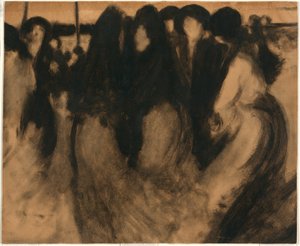 風景の中の女性