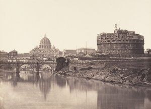 カステル サン アンジェロの眺め。 聖ペテロ、1848-52。 作： Eugène Constant