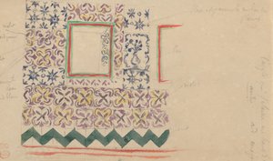 スペインのタイルで飾られた壁、1832年。 作： Eugène Delacroix