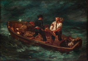 難破後 (ドンファンのはしけ - 海に投げ込まれた死体) 作： Eugène Delacroix