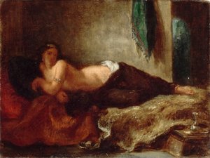 オダリスク、カリフォルニア州。 1849年。 作： Eugène Delacroix