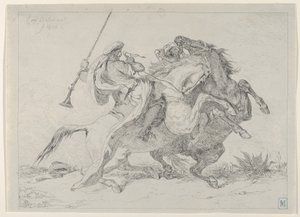 ムーア人の騎手の衝突、1834., 1834. 作： Eugène Delacroix