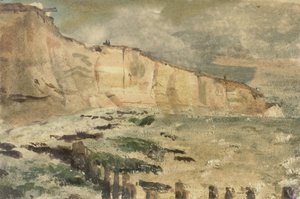 ディエップの白亜の崖 1852年から1855年までのディエップとその周辺の景色（シリーズタイトル） 作： Eugène Delacroix