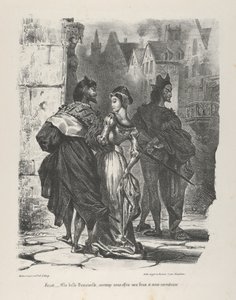 マルグリット・ゲーテを誘惑しようとするファウスト, ファウスト, 1825-27., 1825-27. 作： Eugène Delacroix