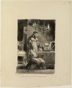彼の研究におけるファウスト 作： Eugène Delacroix