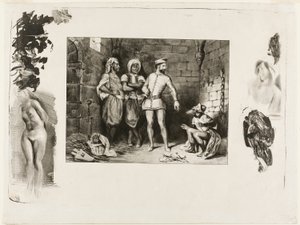 フロンテブフとユダヤ人、アイヴァンホーより 作： Eugène Delacroix