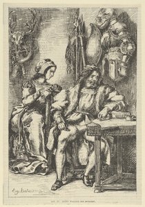ゲッツ・フォン・ベルリヒンゲンが回顧録を書いている、1845年以降., 1845年以降. 作： Eugène Delacroix