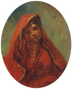 モロッコの女性の半身像 作： Eugène Delacroix