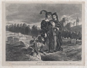 ヨリックの頭蓋骨を熟考するハムレット、1828., 1828.