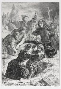ハムレット: オフィーリアの墓のハムレットとレアティーズ 作： Eugène Delacroix