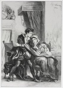 ハムレット: ハムレットと女王 作： Eugène Delacroix