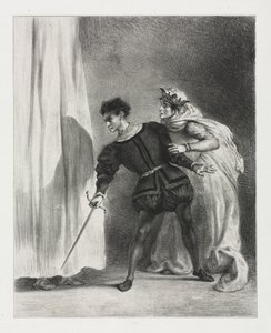 ハムレット: ポローニアスの殺人 作： Eugène Delacroix