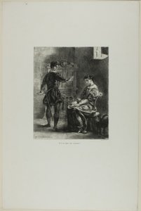 ハムレット』より「ハムレットとオフィーリア」、プレート5 作： Eugène Delacroix