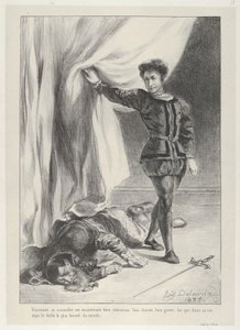 ハムレットとポローニアスの死体, 1835., 1835. 作： Eugène Delacroix
