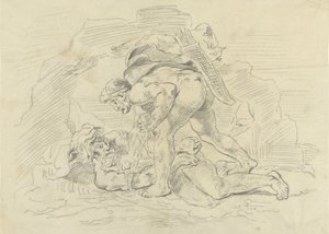 ヘラクレスはネレウスを魅了する 作： Eugène Delacroix