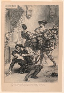 ハムレットのイラスト: ハムレットの死 (V,2) 作： Eugène Delacroix