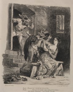ファウストのイラスト: マルグリットの監獄のファウスト 作： Eugène Delacroix