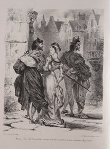 ファウストのイラスト: マルグリットを魅了するファウスト 作： Eugène Delacroix