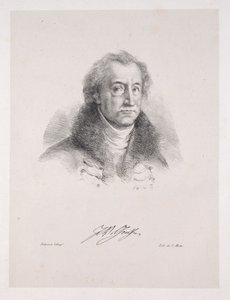 ファウストの挿絵: 口絵 - ヨハン・ヴォルフガング・フォン・ゲーテの肖像 作： Eugène Delacroix