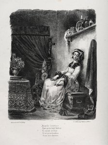 ファウストの挿絵: 車輪を持つマルグリット 作： Eugène Delacroix