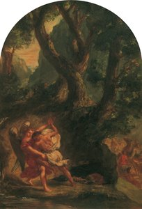 天使と格闘するジェイコブ、1850～1855年。 作： Eugène Delacroix