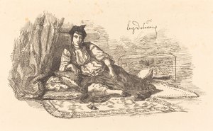 アルジェのユダヤ人女性 (アルジェのユダヤ人とアルジェの通り) 作： Eugène Delacroix