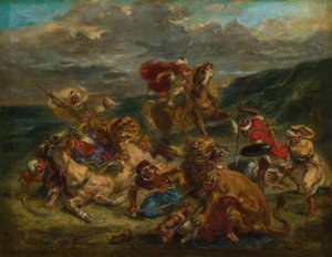 ライオン・ハント 作： Eugène Delacroix