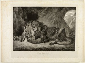 アトラス山脈のライオン 作： Eugène Delacroix