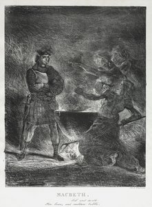 魔女に相談するマクベス 作： Eugène Delacroix