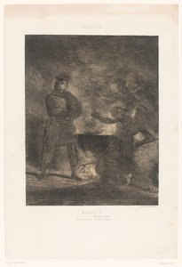 三人の魔女に相談するマクベス マクベス (オブジェクトのタイトル) 作： Eugène Delacroix