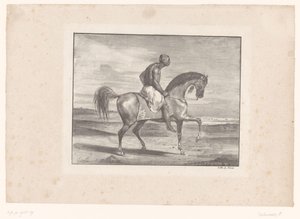 砂漠で馬に乗った男 作： Eugène Delacroix