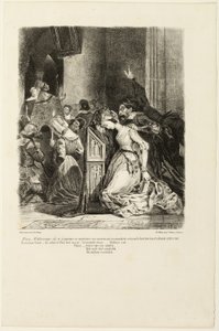 『ファウスト』より 教会のマルグリット 作： Eugène Delacroix
