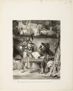 ファウストに現れるメフィストフェレス 作： Eugène Delacroix