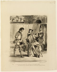 生徒を迎えるメフィストフェレス 作： Eugène Delacroix