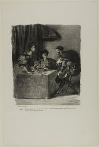 『ファウスト』より メフィストフェレスがマルタを訪ねる 作： Eugène Delacroix