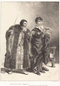 ポローニアスとハムレット (第 2 幕、第 2 場) 作： Eugène Delacroix