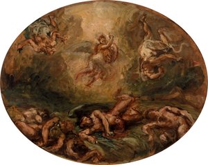 悪魔を倒す聖ミカエル 作： Eugène Delacroix