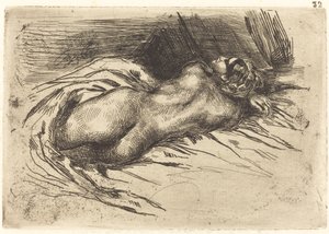 後ろから見た女性の習作 作： Eugène Delacroix
