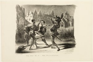 ファウストより ファウストとバレンタインの決闘 作： Eugène Delacroix