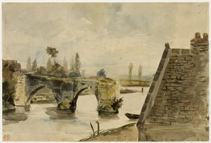 ナントの古い橋 作： Eugène Delacroix