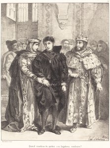 女王はハムレットを慰めようとする 第 1 幕、第 2 場、1834 年。