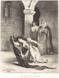 オフィーリアの歌 (第四幕、第五場) 作： Eugène Delacroix